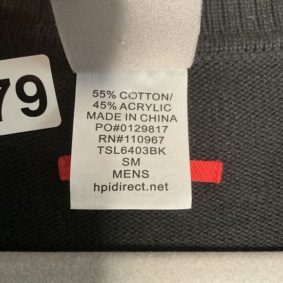 Tesla Men’s Size Medium M V-Neck Cardigan Button Sweater in Black Embroidered - Picture 5 of 11